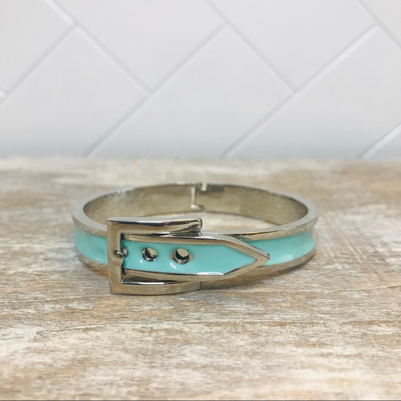 Enamel Spring Closure Belt Buckle Bracelet - Picture 7 of 8